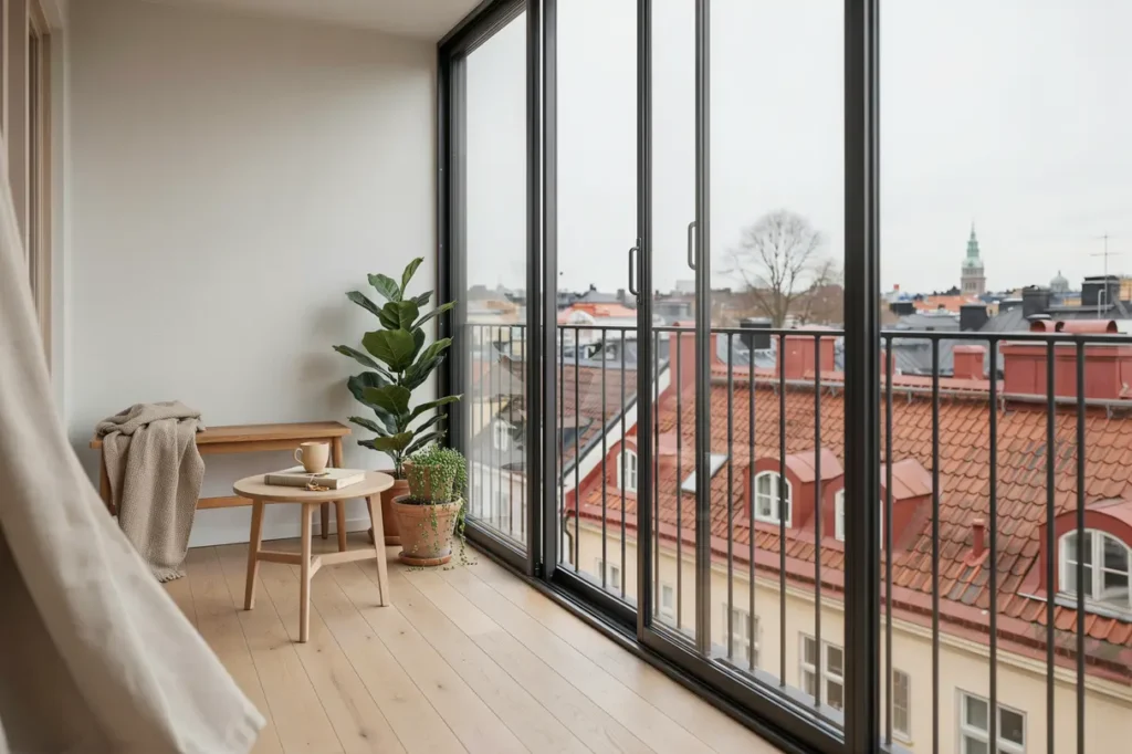 inglasning av balkong med skjutbara glaspartier p s dermalm