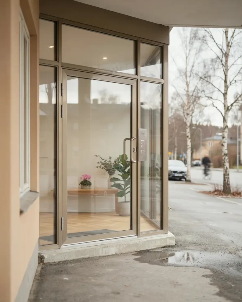 inglasning av entr parti i bostadsr ttsf rening i sickla